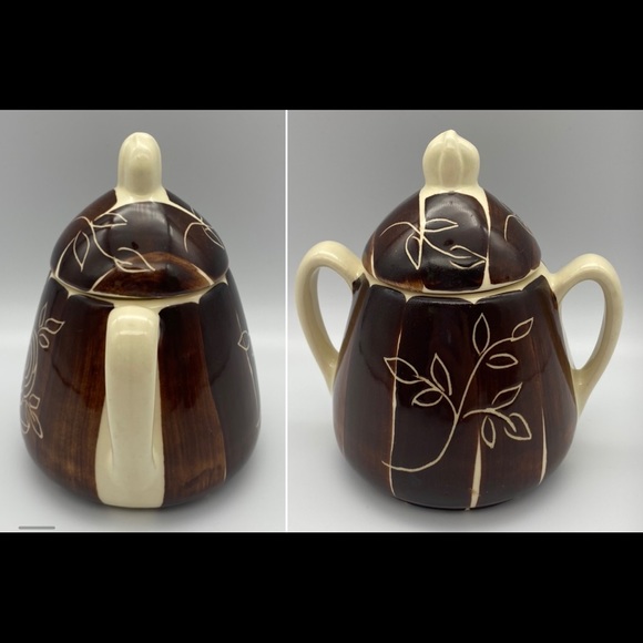 6 Piece Lot of Purinton Intaglio Brown Pottery - Picture 3 of 12